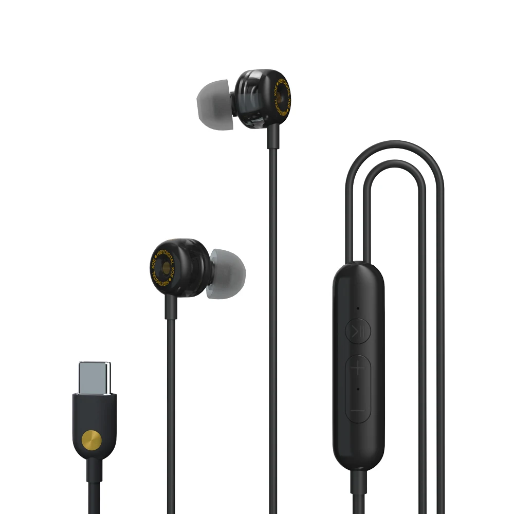 Écouteurs intra-auriculaires HiBy Digital XOE USB Type C avec diaphragme DLC de 8 mm, décodeur DSD, DAC ES9270C et micro HD 3