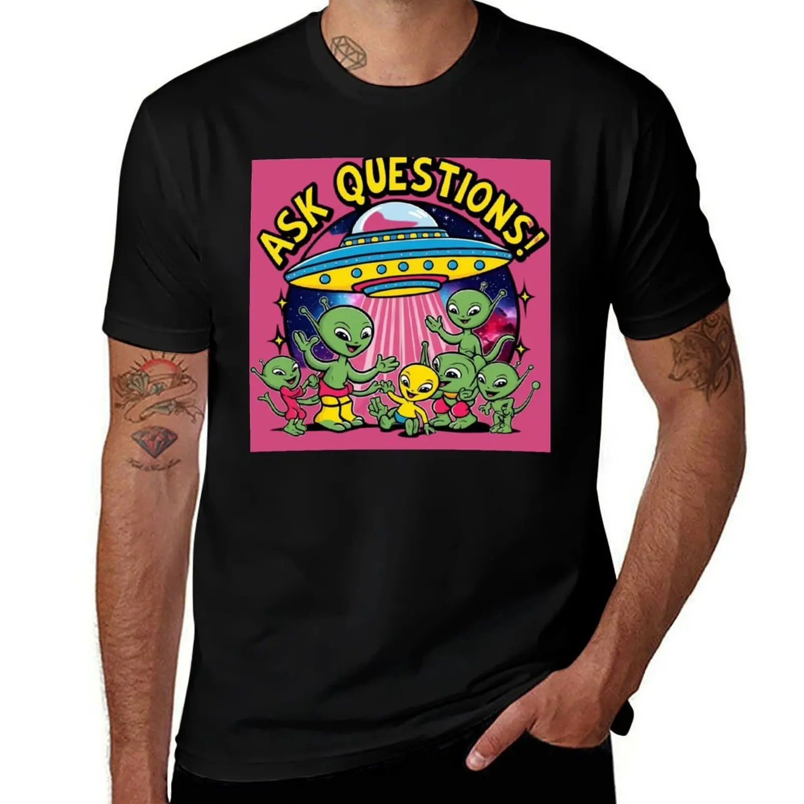 Aliens anciens, ovni et Anunnaki dévoquant la vérité cosmique T-Shirt grandes tailles chemises graphiques hommes t-shirts blancs