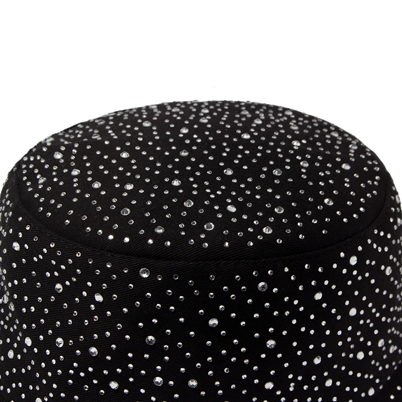 New Summer Y2k Bucket Hat Women Fashion Rhinestones Cap For Ladies Visor Cotton Panama Hats Casual Spring Autumn Fisherman Caps