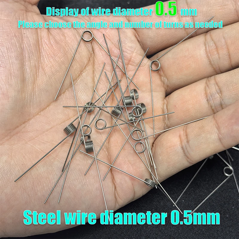 Wire Diameter 0.5MM Degree Stainless Steel Small Torsion Spring Torsion Hairpin Spring  V-shaped Customizable 5Pcs