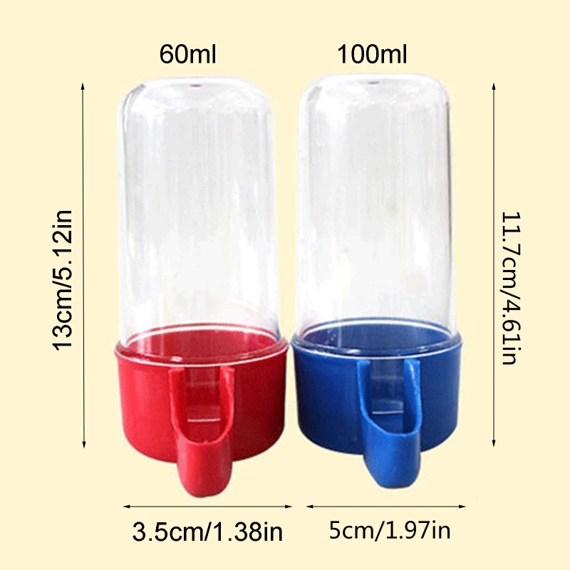 F92B 2PCS Parakeet Water Dispenser Plastic Plastic Feeder Automatic Plastic สำหรับนกขนาดกลางขนาดเล็ก