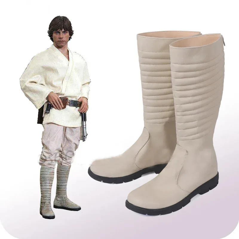 

A New Hope Luke Skywalker Cosplay Shoes Women Men Luke Skywalker Cos White Anime Fashion Cosplay Boots