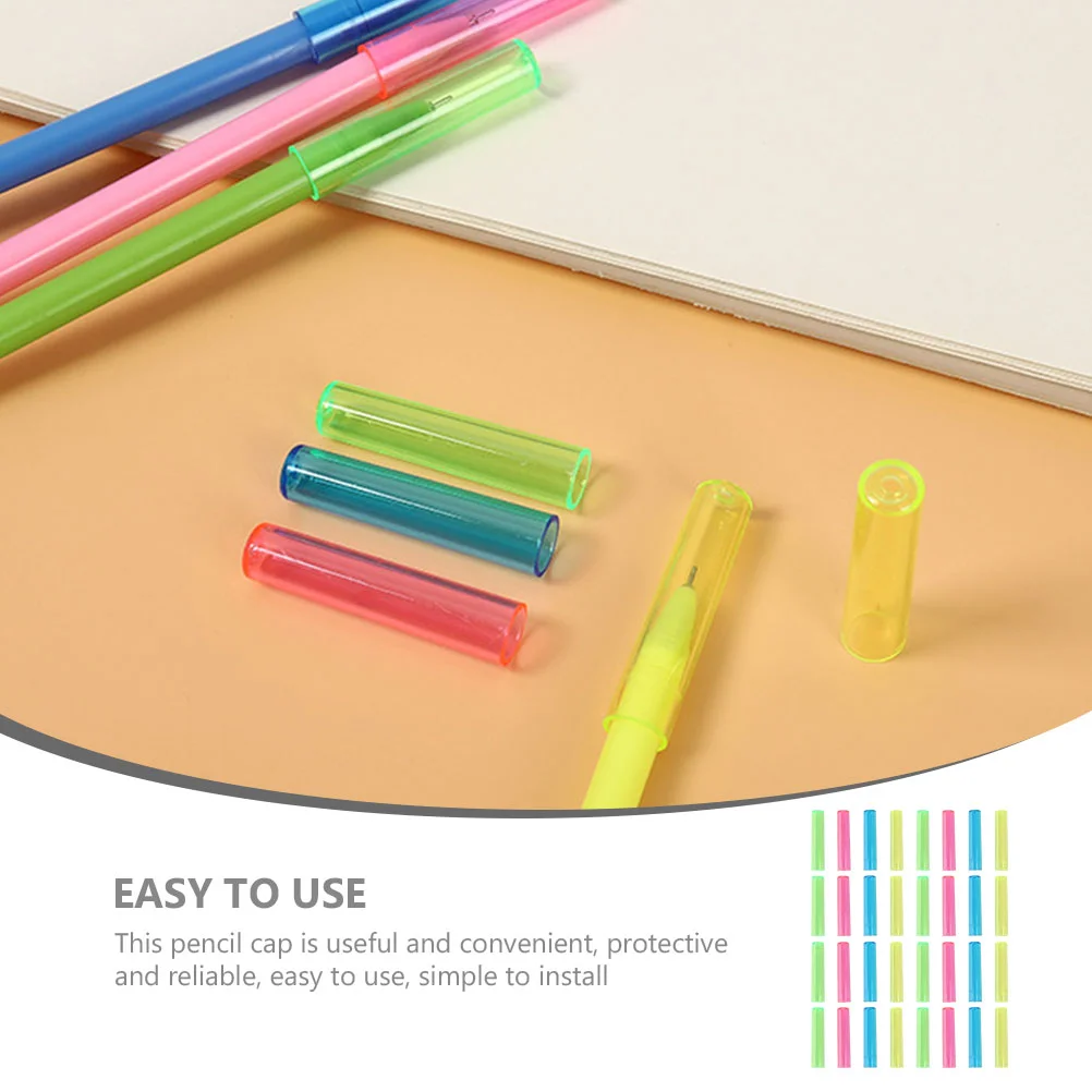 50 Pcs Pencil Case Odorless Caps Cover Cute for Student Plastic Tip Protector Portable