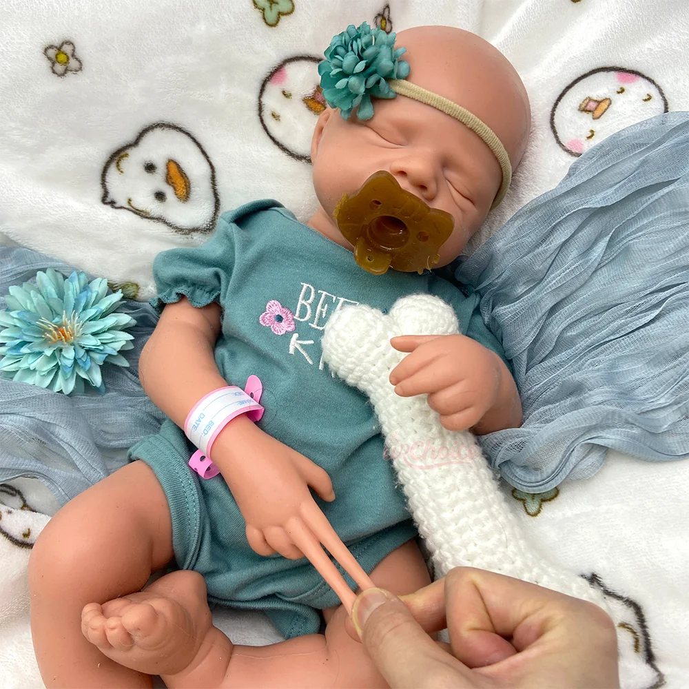 20インチシリコン製リボーンドール パスカル 新生児 眠そうな目を閉じたリボーンベイビー 未塗装 新生児 女の子/男の子 クリスマスギフトボックスセット