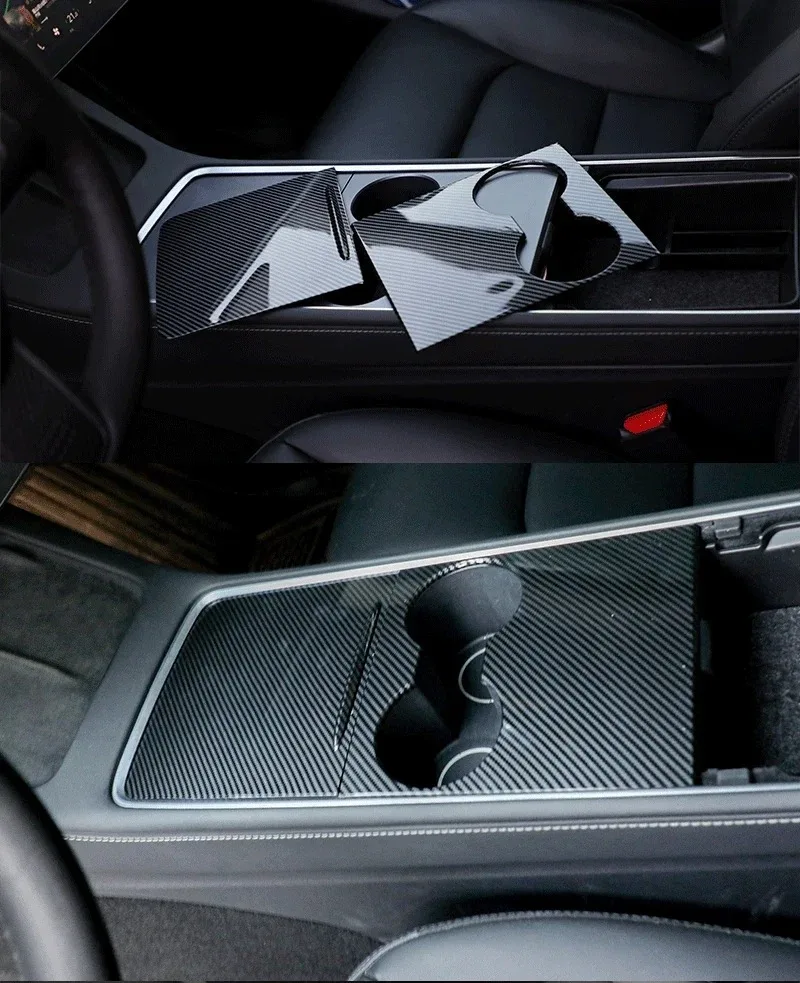 Mittelkonsolen-Abdeckung mit Druckgriff für Tesla Model 3 Y Mittelkonsolenblende ABS-Abdeckung passend zur originalen Fahrzeugschutzverkleidung – Detail 17
