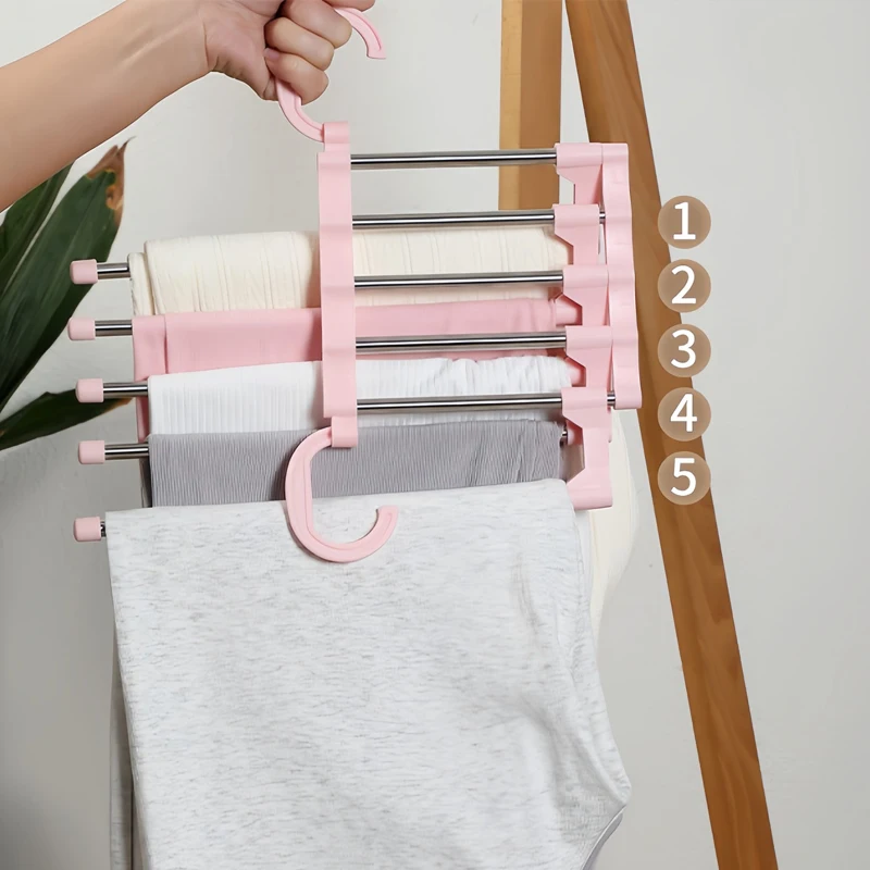 Multifunctional Folding Pants Storage Hanger, Stainless Steel, Space Saving Rack, Wardrobe Organizer For Wardrobe Jeans Scarf