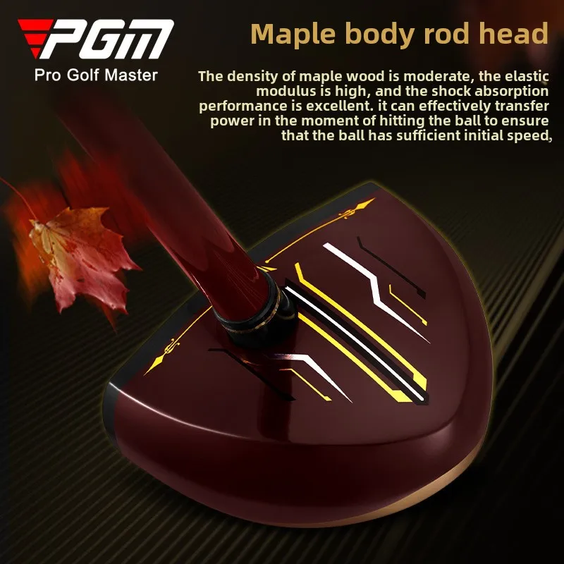 PGM Park Golf Clubs Single Men's and Women's Putter Maple Wood Head with Low Center of Gravity Gift Gun Bag TUG076