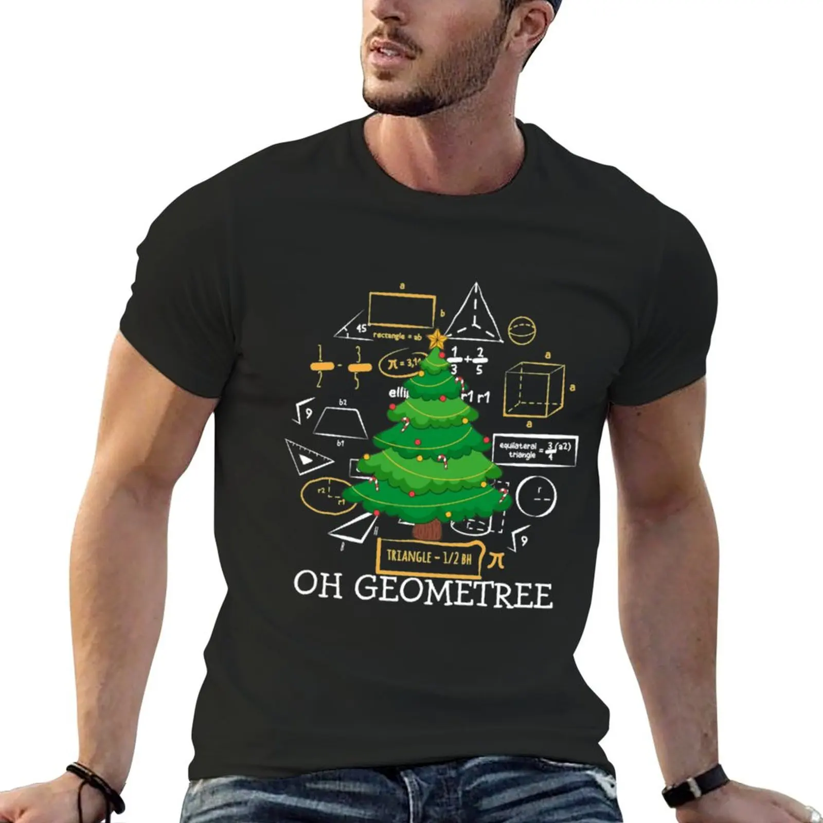 Oh geometree math sweater Christmas T-Shirt rapper graphic tees cute tops mens cotton t shirts