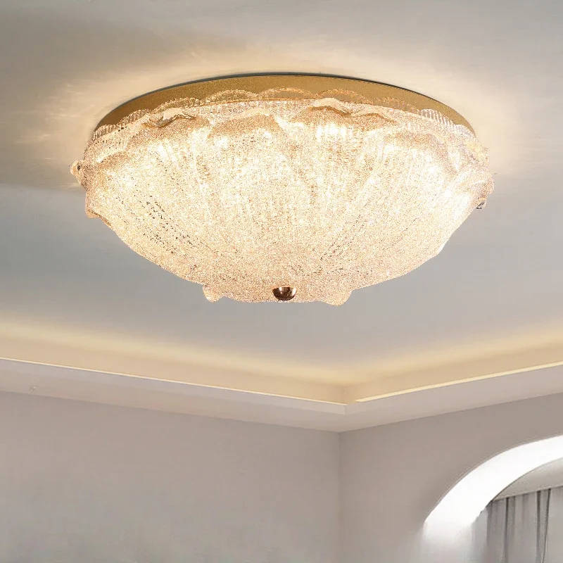 

GHJUYIOL American crystal master bedroom ceiling light circular, simple, modern, warm, romantic room lighting fixtures