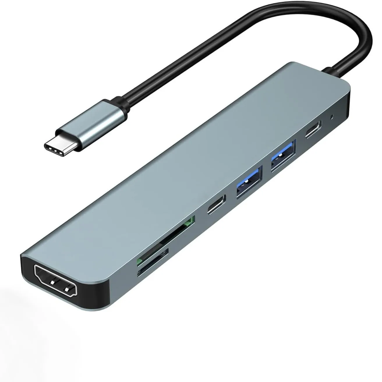 Adapter USB 8 w 1 Typ C 3.1 do 4K HDTV z czytnikiem kart SD TF RJ45, szybkie ładowanie PD do Macbooka, notebooka, komputera. — zdjęcie produktu 5