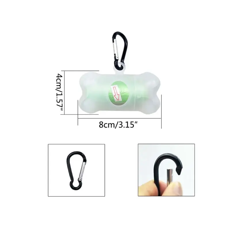 Bone Transparent Pet Dog Poop Bag Garbage Bags Dispenser Supplies