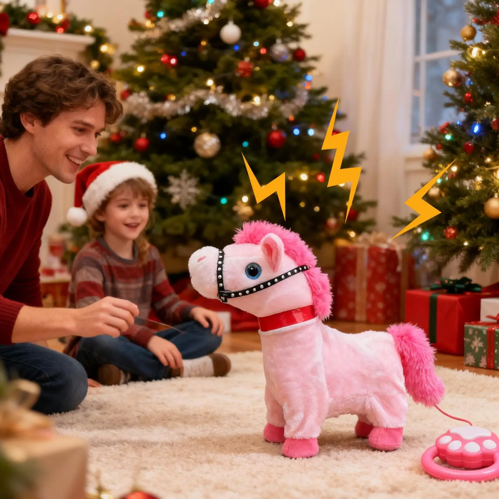 Per soggiorno Cavallo elettrico per animali domestici Compagno educativo interattivo Giocattolo elettrico per bambini Cavallo da passeggio per adolescenti in età prescolare