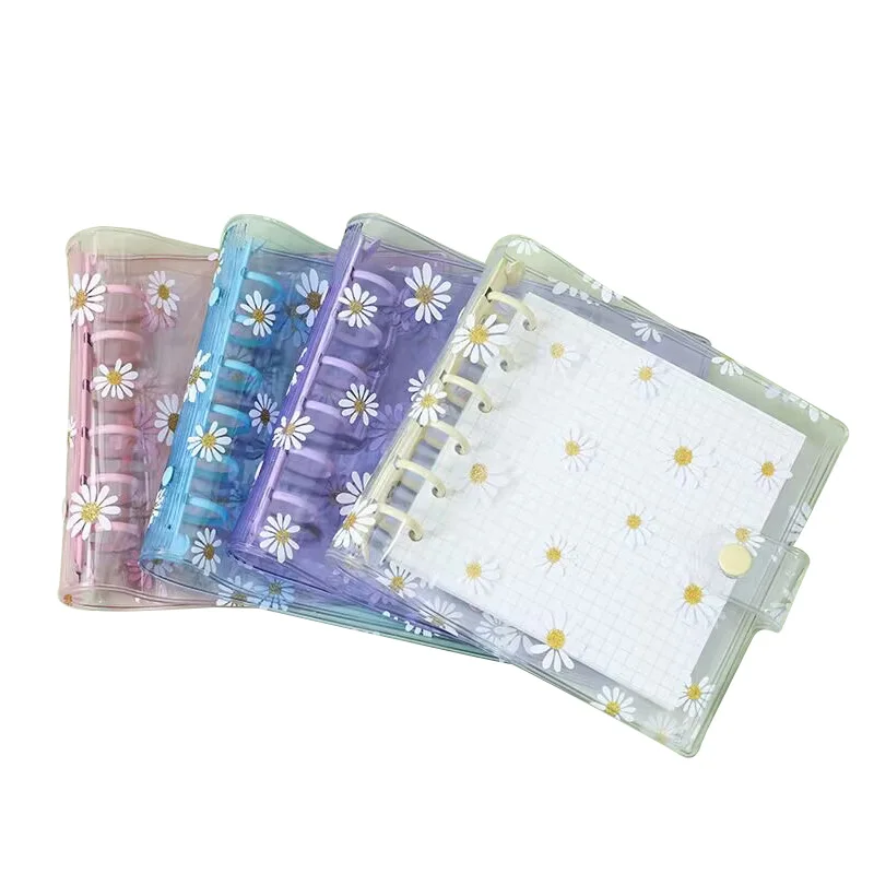 A7 Small Daisy Square Booklet Loose-leaf INS Sticker Notebook Journal Binder Daily Planner Notebooks for Students Mini Notebooks