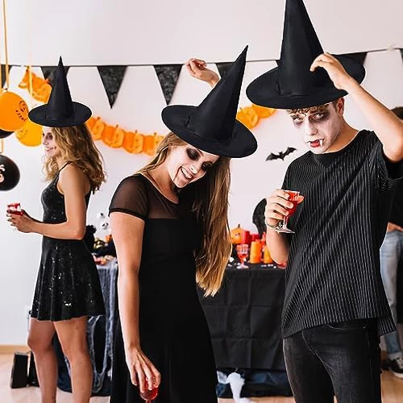 10 قطع من أزياء الهالوين لملحقات تزيين حفلات الهالوين وديكور قبعة المعالج التنكرية