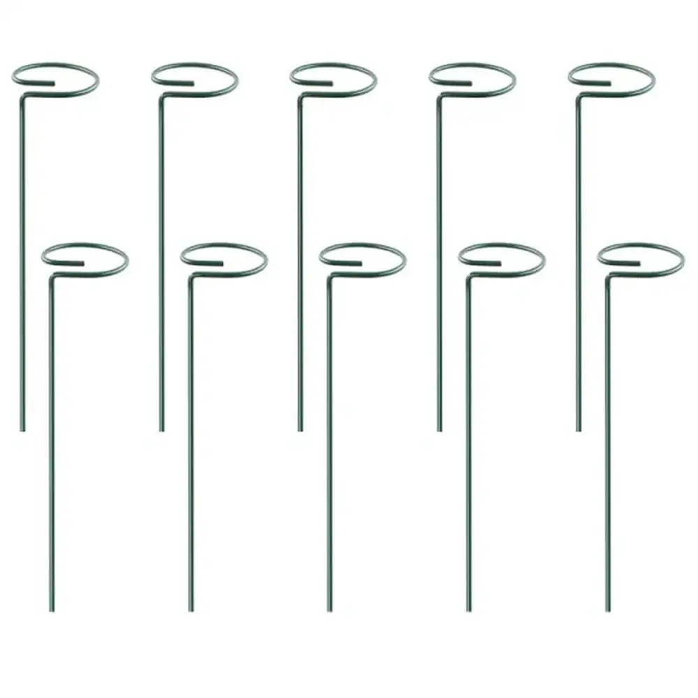 10Pcs Plant Support Stakes Garden Flower Single Stem Support Stake Iron Plant Cage Support Ring