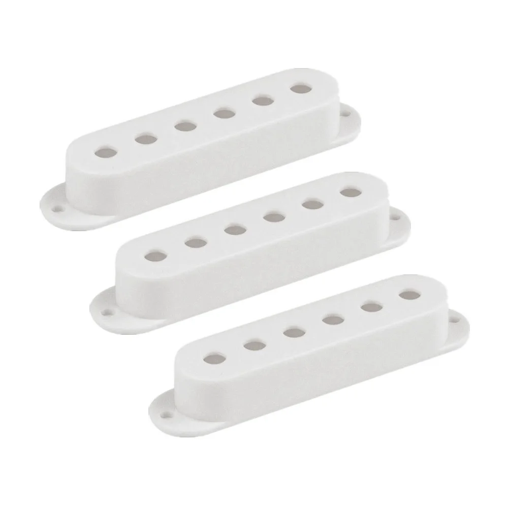 FLEOR 3pcs Pickup Covers 52mm Electric Guitar Single Coil Pickup Covers White Plastic Replacement Parts
