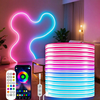 KANTUTOE 10M Neon LED Strip Lights 24V 84LEDs/M Silicone Neon Rope Light with Music Sync RGBIC Dreamcolor Chasing Strip Tape