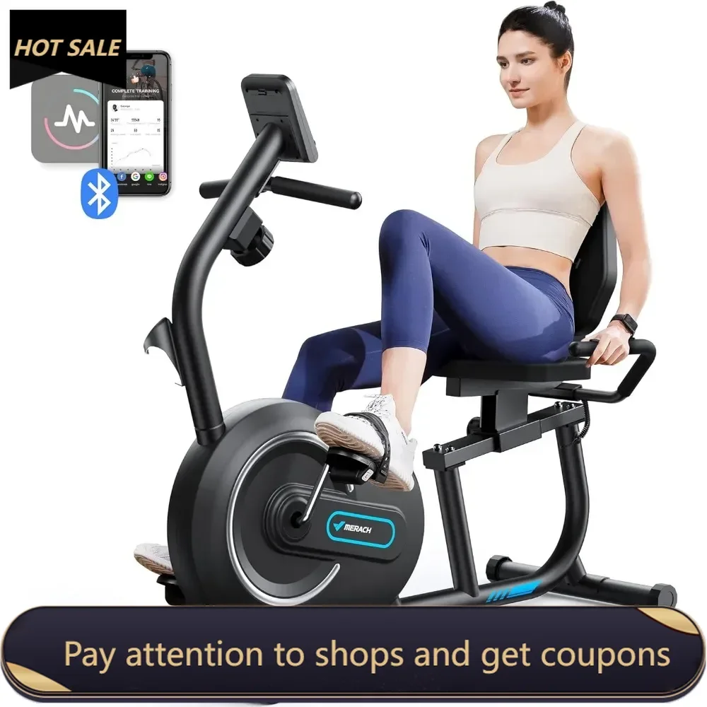 

Recumbent Exercise Bike for Home with Smart Bluetooth and Exclusive App Connectivity,Heart Rate Handle, Magnetic Recumbent Bikes