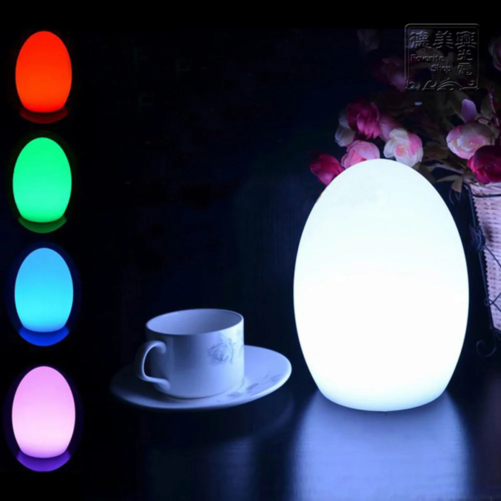 

Led Egg Shaped Night Light 10X15Cm Color Changing Table Lamp Touch Control Usb Charging For Home Bedroom Kids Room Decor