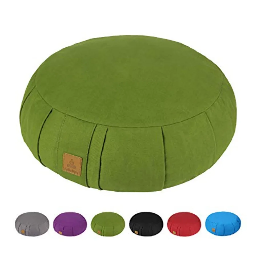

Round Zafu Meditation Cushion D=15" H=5.5" Zabuton Meditation Pillow Yoga Bolster/Pillow Floor seat Zippered Organic Cotton Cov