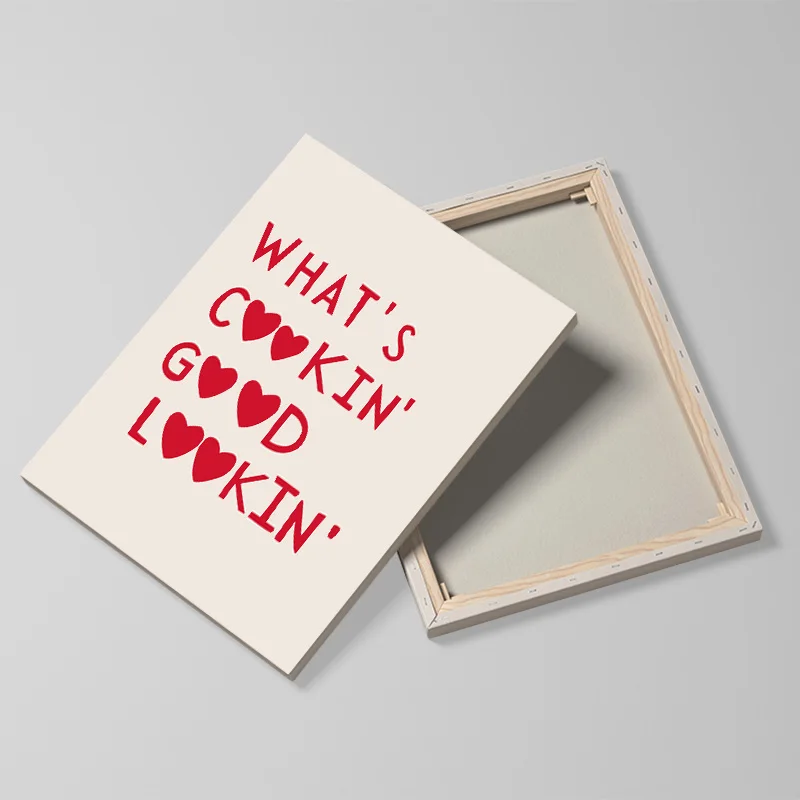 مؤطرة الجمالية المطبخ الأبجدية جدار الفن الأحمر الحب عبارة لطيف الطبخ المشارك موجة جديدة قماش اللوحة ديكور المنزل المطبخ #4