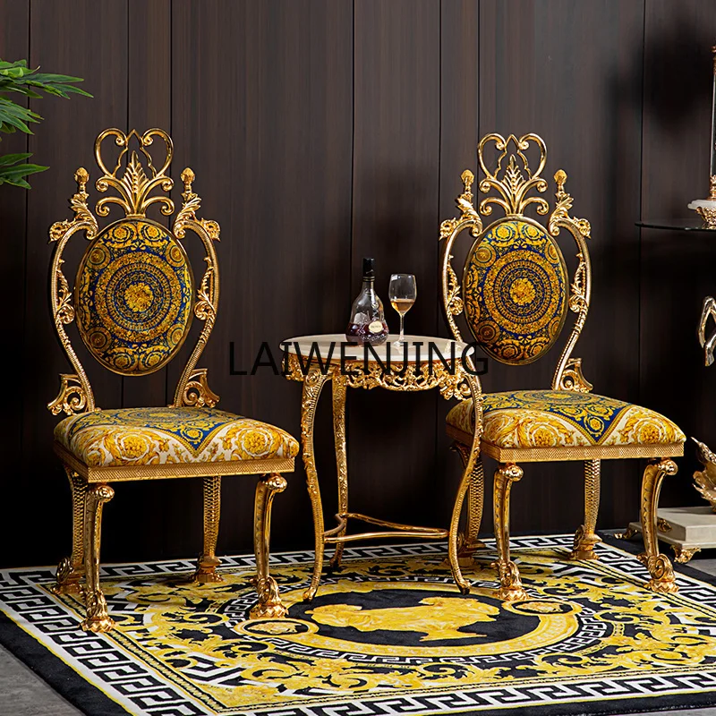 

MJY European-style copper leisure two chairs and one table meeting guests combination villa negotiation table and chairs