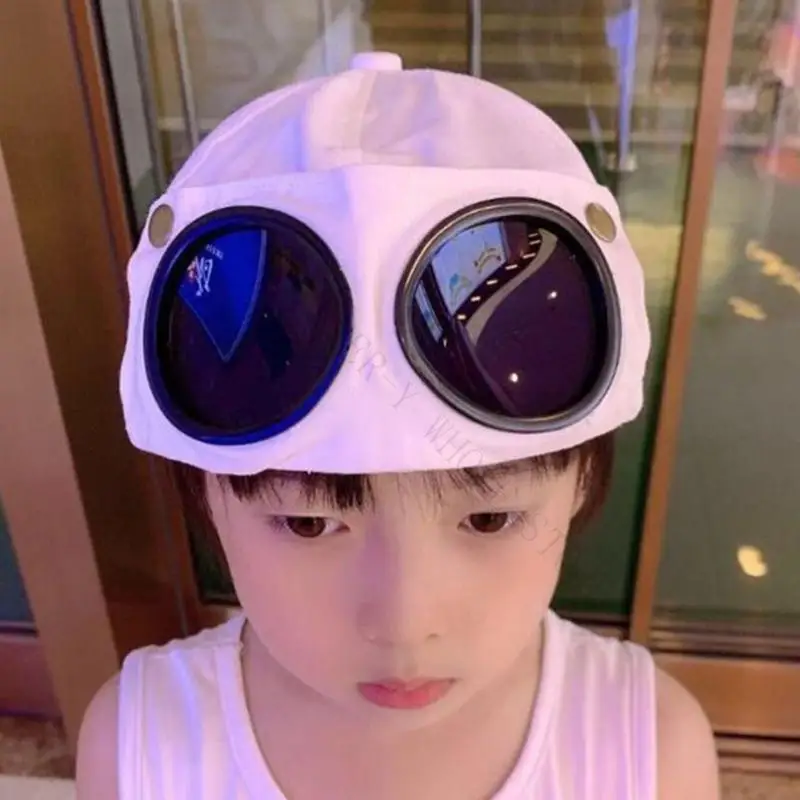 R7UF Breathable Flight-Style Cap Casual Hat for Children with Embroidered Eyelets