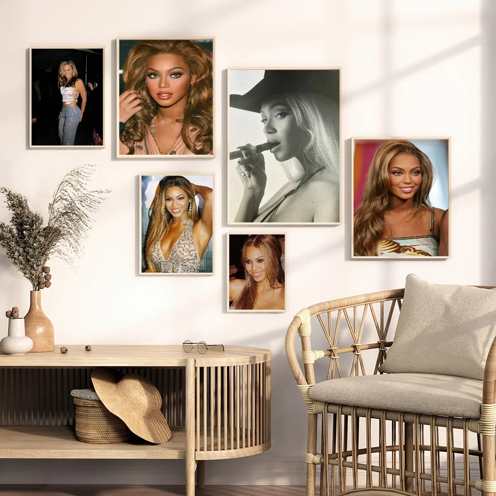 1PC Beyoncé Giselle Knowles Poster Movie Sticky Posters Retro Kraft Paper Sticker DIY Room Bar Cafe Aesthetic Art Wall Painting