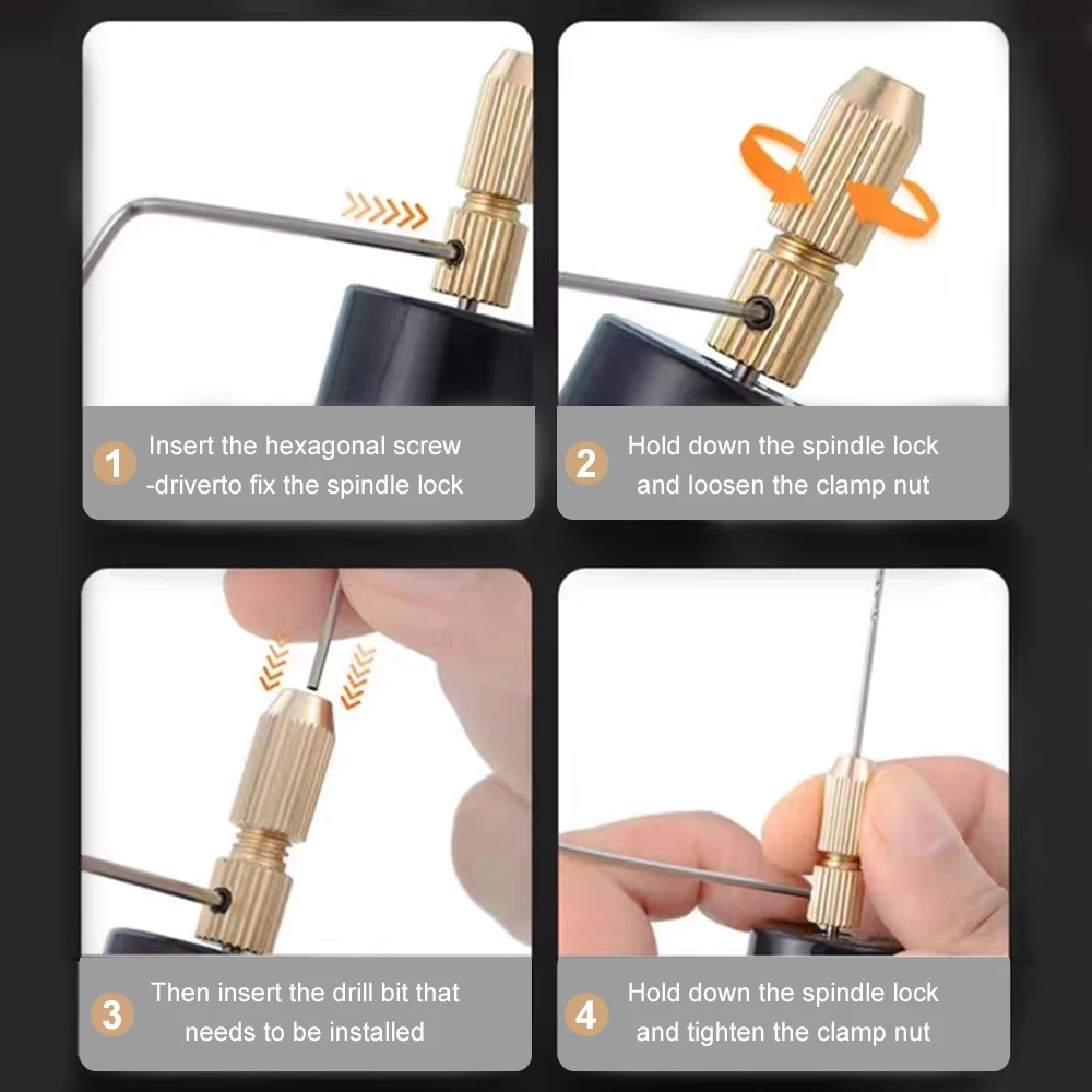 5000rpm-18000rpm 3-speed Adjustable USB Drill Set Mini Electric Drill Woodworking Carving Tool