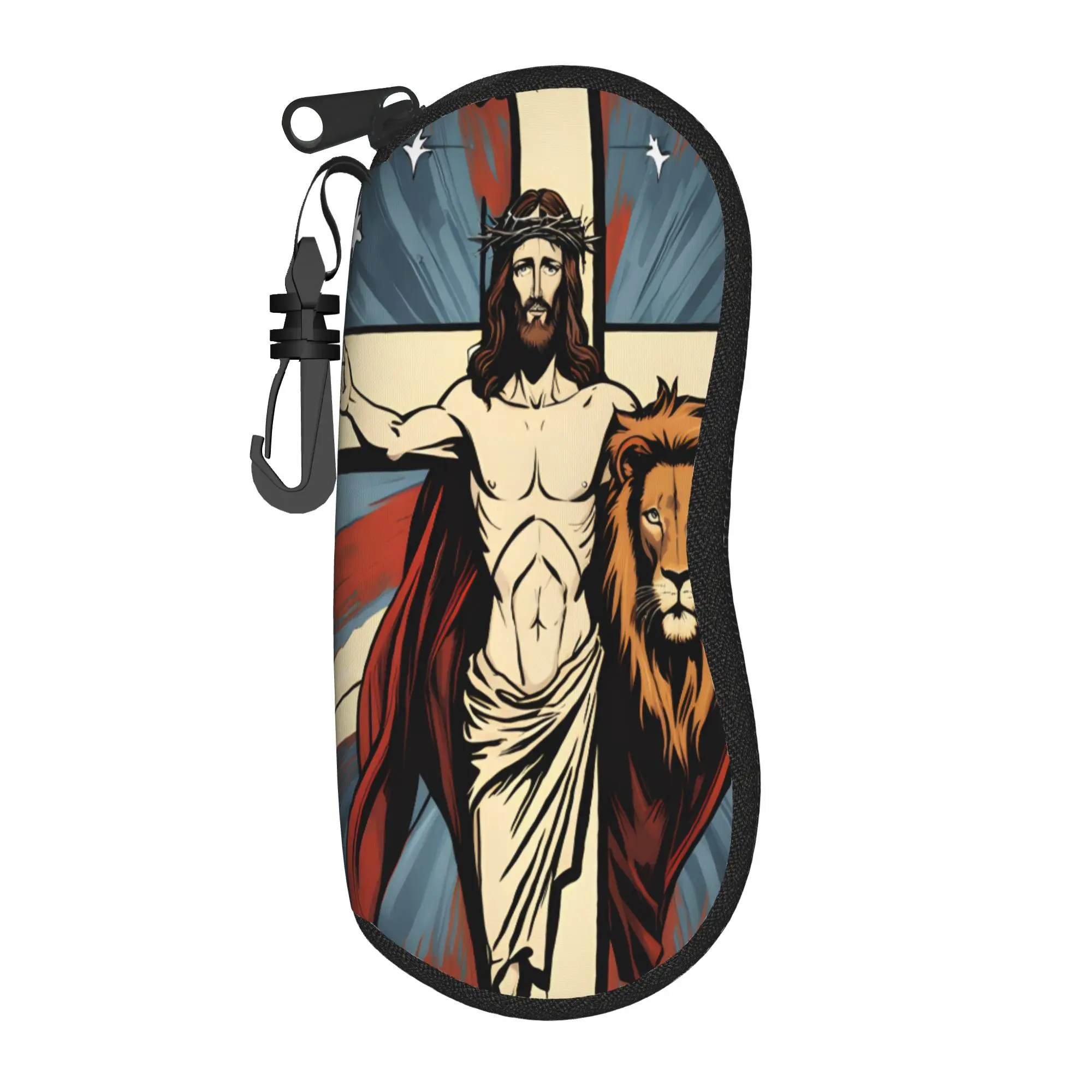 Lion of Judah Cross Jesus Christ Glasses Case Gift For Girl Boy  Accessories  Sunglasses Storage Box Ins Glasses Box
