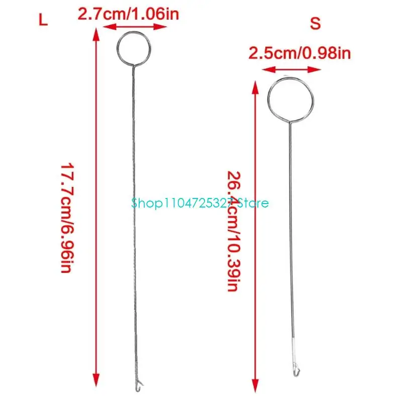 D8KF Long Elastic String Threader Easy Quick Insert Metal Drawstring Threader Sewing Threading Aid For Tailoring Accessories