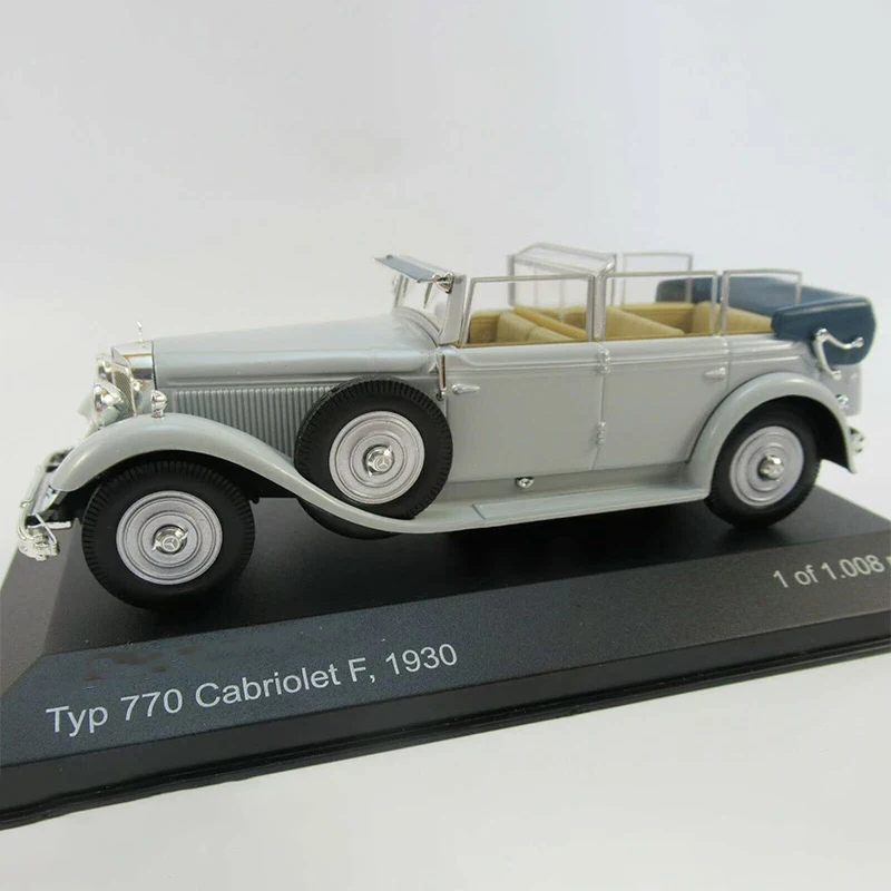 Diecast 1:43 Scale Benz 770 Cabriolet F1930 Simulation Alloy Car Model Static Display Collectible Toy Gift Souvenir Decoration