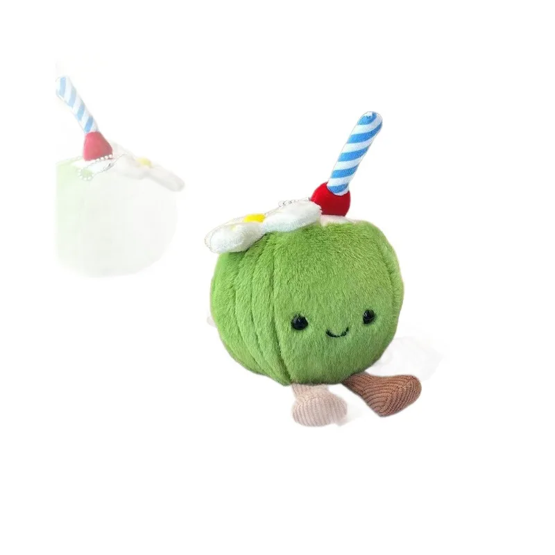 لطيف جوز الهند الليمون دمية الماء على ظهره الديكور Kawaii أفخم المفاتيح لعبة حقيبة بنقوش كرتونية قلادة صديقة عطلة مفاجأة هدية