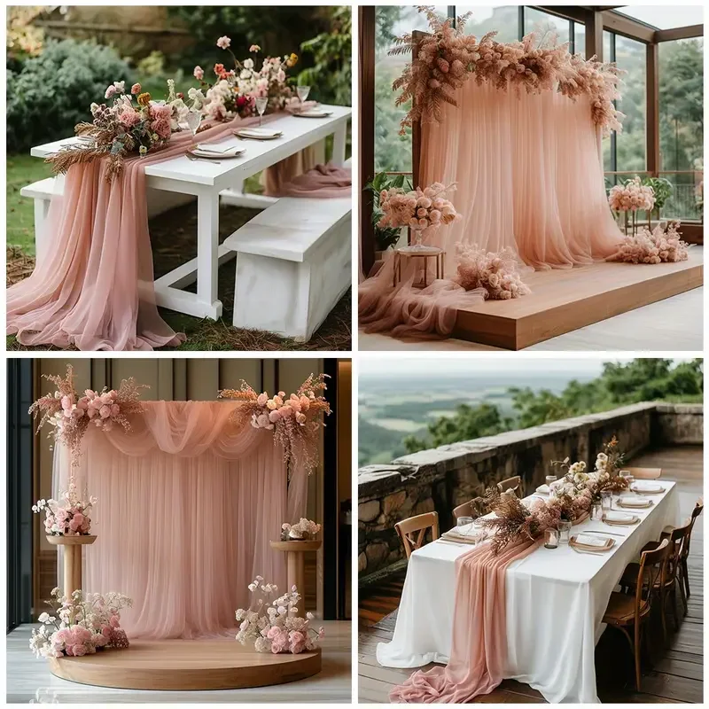Taplak Meja Kain Kasa Transpar - Christmas Table Runner ulasan dan harga