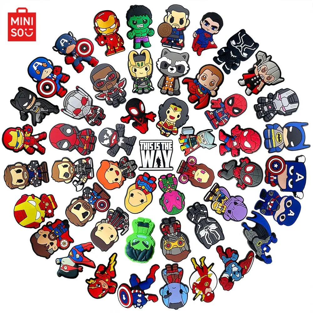 1-30pcs 디즈니 마블 슈퍼 히어로 PVC 참 만화 샌들 액세서리 나막신 장식 소년 키즈 선물
