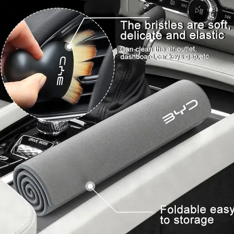 Vehicle Cleaning Cloth Car Interior Brush Auto Wiping Towel For BYD Seal U Dolphin Mini Sealion 7 Song Pro ATTO 3 Yuan UP Dolphi