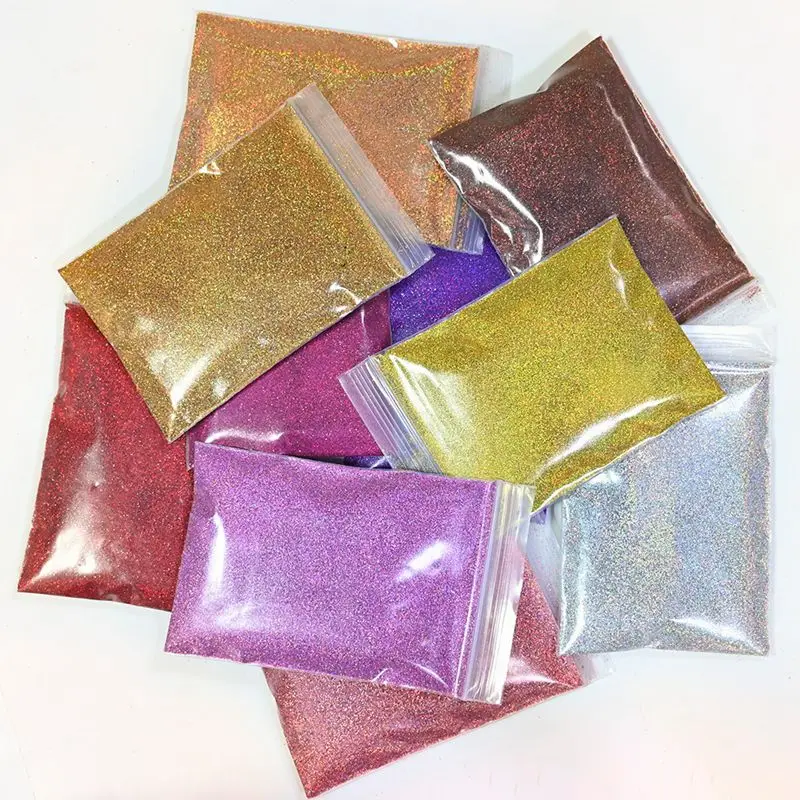 Laser Holographic Nails Glitter Powder 20G/Pack Diamond Rainbow Linear Glitter Dazzling Paillette Glitter Sequins Dust