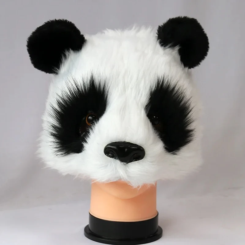 

Panda Fox Lion Spotted Dog Half Face Plush Mask Halloween Party Masquerade Costume Prop Animal Cosplay Accessories hf5]]