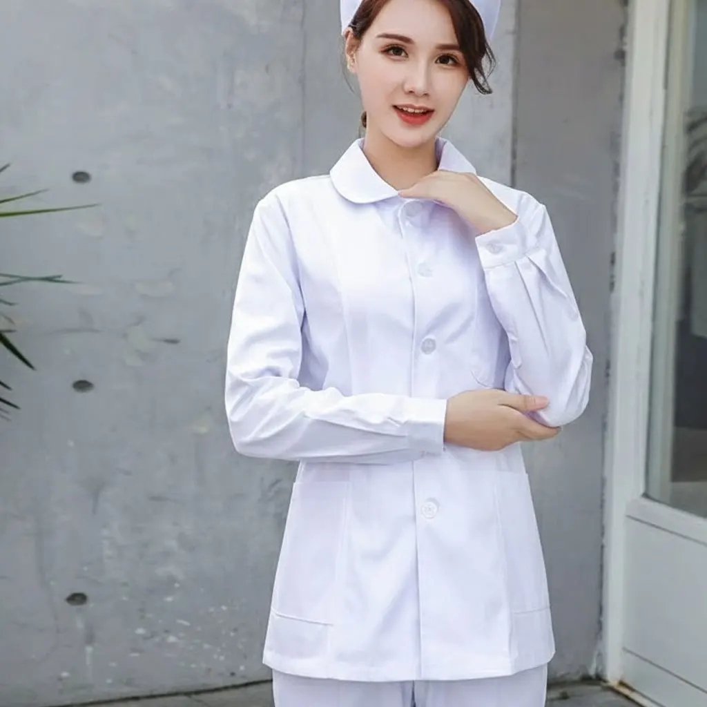 Haut d'uniforme de médecin épais à manches longues – Veste de travail durable