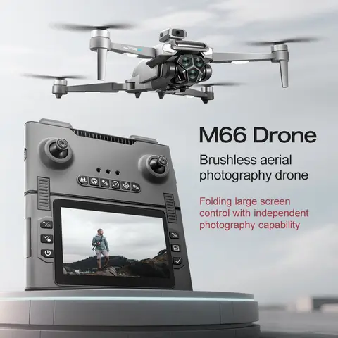 New M66 Triple Battery Brushless Drone with Screen Remote – Gesture Control, Zoom Photography, Smart Obstacle Avoidance
