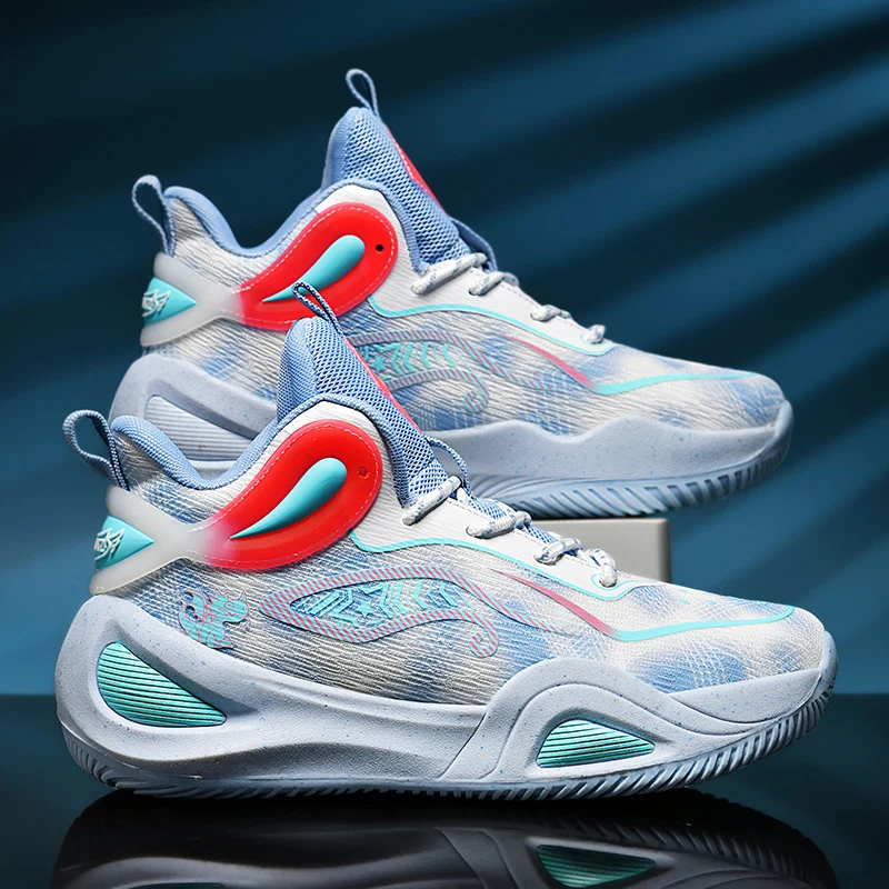 Men's High-Top Basketball Sneakers - Breathable, Comfortable, Non-Slip, Suitable for Training, Running, and Everyday Wear