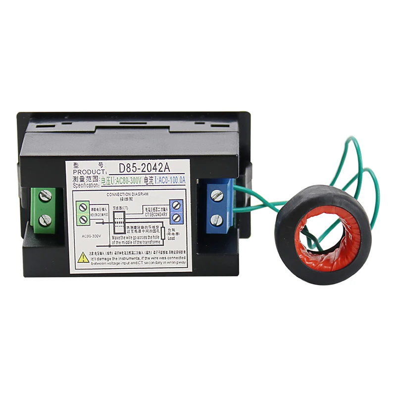 D85-2042A Digital AC Voltage Meter 80~300V 200~450V Voltmeter Ammeter Current Amps Volt Meter LCD Panel Monitor 100A 200A
