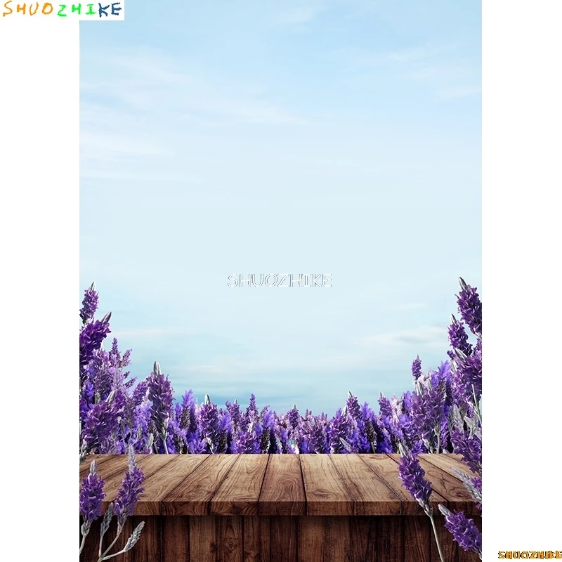SHUOZHIKE الفن النسيج خلفيات للتصوير الفوتوغرافي الدعائم زهرة المشهد أرضية خشبية استوديو الصور خلفية ZLDT-14