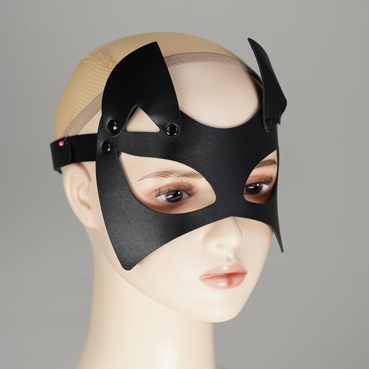 المرأة أزياء الجلود قناع تسخير زي تسخير الجلود قناع الوجه زي الغمامة قناع الجلود زي قناع أقنعة تأثيري #5