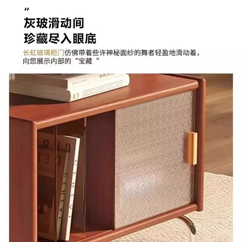 medieval style sofa edge, living room household storage side cabinet with pulley