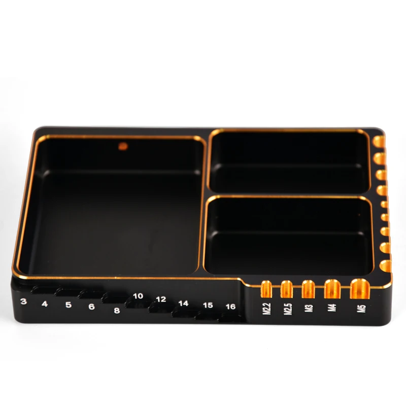 【Storage and Measurement Two-In-One】Aluminum Alloy Screw Measuring Board Multifunctional Tool Tray Suitable for Remote Control Cars/Boats/Aircraft Models Nut and Washer Size Management Tool