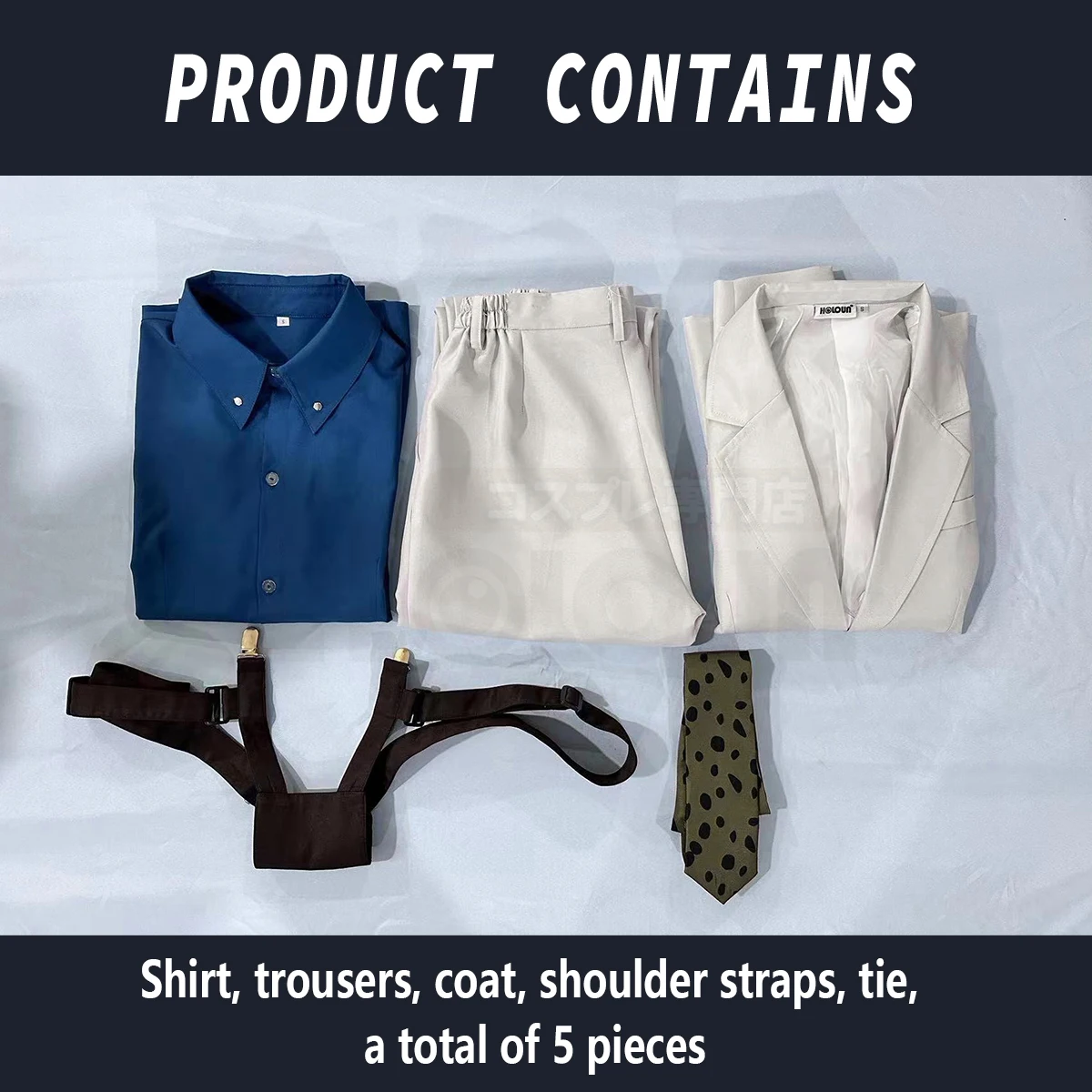 HOLOUN Nanami Kento Anime Cosplay Costume Wig Jujutsu JJK Suit Shirt Pants Tie Convention Halloween Christmas Gift view 5