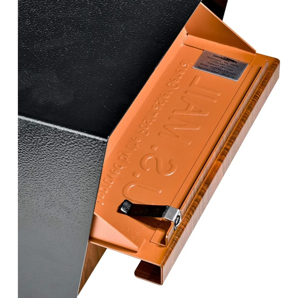 Curbside، Wood Grain 7510 Mail Manager Locking Security Mailbox، Steel، أسود - الأفضل #5