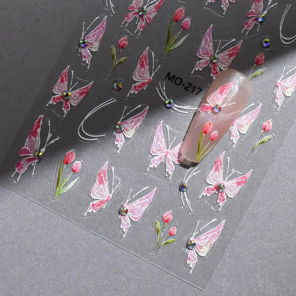 Aurora Butterfly 3D Nail Art Stickers autoadesivo Sparkling Nail Art decorazione dolce squisita Manicure decalcomania ragazza