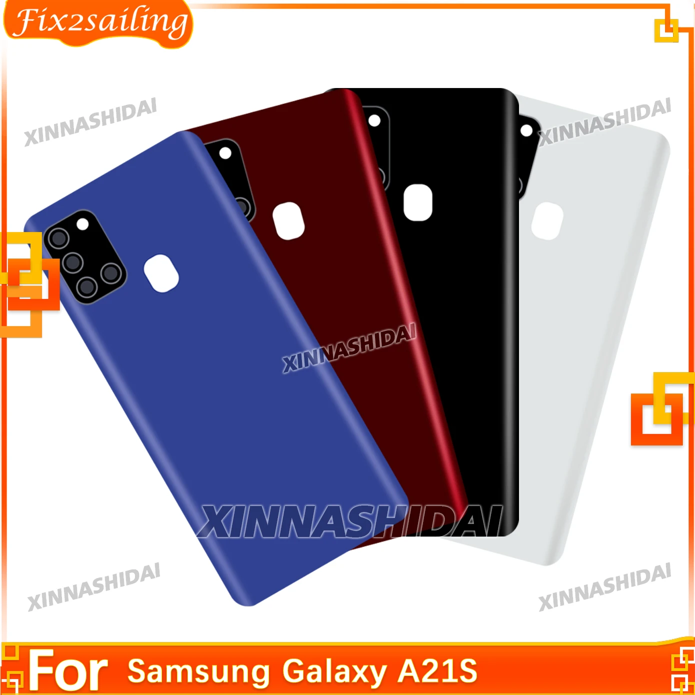 6.5” For Samsung Galaxy A21S Battery Back Cover Door Rear Housing For Samsung A217 A217F/DS Repair Parts+ Camera Glass Lens